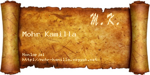Mohr Kamilla névjegykártya